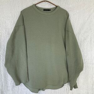 Niko And... Blue Cotton Rib Knit Long Sleeve Drop Shoulder Sweater Size Large